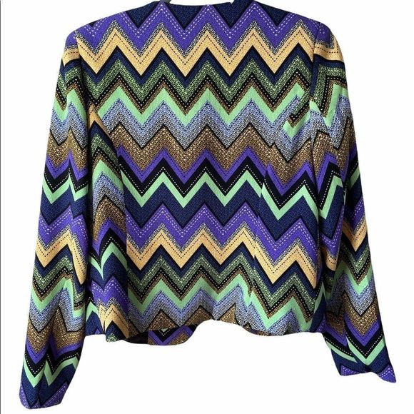 Purple and Green Chevron Blazer with Tailored Fit - Picture 2 of 7